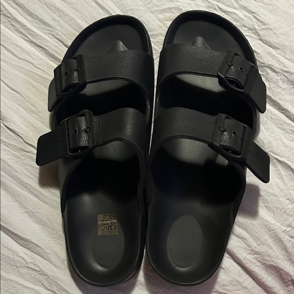Black Double Strap Sandals